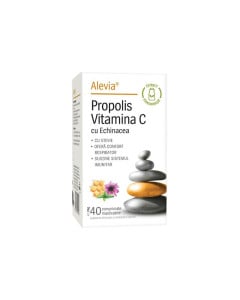 Alevia Propolis Vitamina C cu Echinacea si Stevie, 40 comprimate
