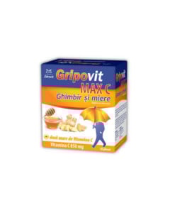 Gripovit max C ghimbir+miere, 10 plicuri