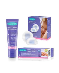 Lansinoh Pachet HPA Lanolin crema, 40ml + Tampoane pentru san, 24 bucati