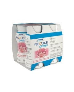 Nestle Resource Protein capsuni, 4 flacoane EasyBottle, 200ml
