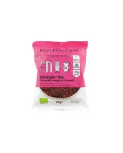 Republica BIO SANATELE BIO Ciocolata neagra si Zmeura, ecologic, fara gluten, 28g
