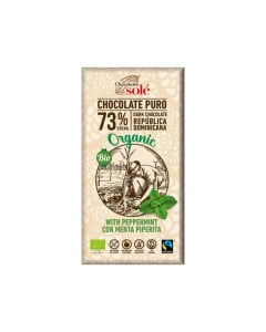 Chocolates Sole Ciocolata bio cu 73% cacao si menta, 100g