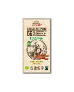 Chocolates Sole Ciocolata bio cu 56% cacao si scortisoara, 100g
