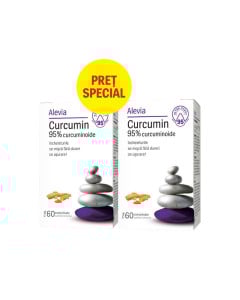 Alevia Curcumin 95% curcuminoide, (1+1 pret special), 60 comprimate