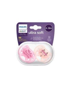 Avent SCF223/04 Ultra Air, Suzeta ortodontica, 6-18 luni, Corai/Roz, 2 bucati