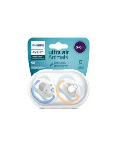 Avent SCF080/05 Suzete ultra air, design figurine, baieti, 0-6 luni, 2 bucati