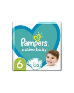 Pampers Scutece Active Baby Marimea 6, 13-18kg, 32 bucati