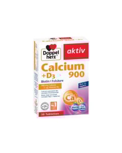 Aktiv Calciu 900 mg + D3 + Biotina + Acid folic, 30 comprimate, Doppelherz