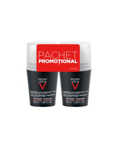Pachet Deodorant roll-on antiperspirant control extrem, pentru barbati, eficacitate 72h, 50 ml, Vichy