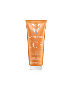 Lapte hidratant pentru protectie solara fata si corp SPF 50+ Capital Soleil, 300ml, Vichy