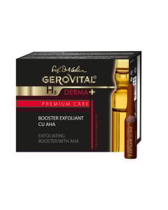 GH3 Derma+ Premium Care, Booster exfoliant cu aha-fiole, 4x2ml
