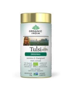 ORGANIC INDIA Ceai Tulsi (Busuioc Sfant) Original | Antistres Natural & Energizant 100g
