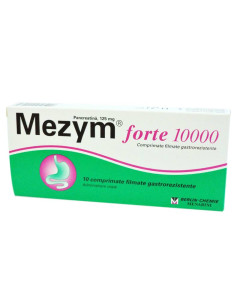 Mezym Forte 10000 125 mg x 10 comprimate filmate gastrorezistente