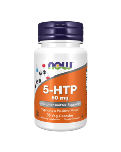 5-HTP, 50 mg, 30 capsule vegetale, Now Foods