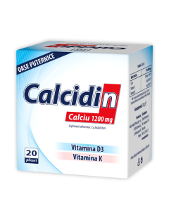 Calcidin, Calciu, 1200 mg, 20 plicuri, Zdrovit