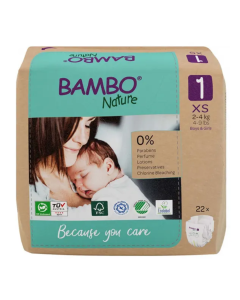 Scutece Ecolabel, marimea 1, 2-4 kg, 22 bucati, Bambo Nature
