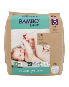 Scutece Ecolabel, marimea 3, 4-8 kg, 28 bucati, Bambo Nature