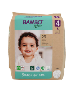 Scutece Ecolabel, marimea 4, 7-14 kg, 22 bucati, Bambo Nature