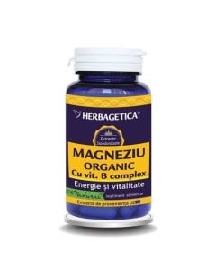 Magneziu organic cu vitamina B complex, 60 capsule