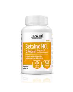 Betain HCL & Pepsin, 580mg,  60 capsule, Zenyth