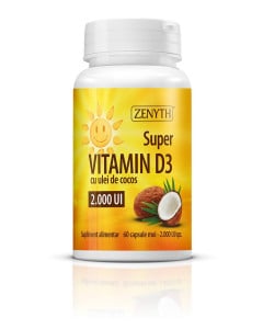 Super VITAMIN D3 2000 UI, 60 capsule, Zenyth
