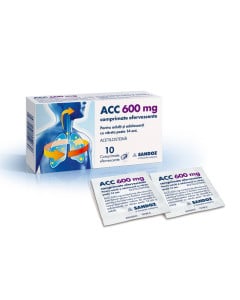 ACC 600 mg x 10 plicuri x 1 compr. eff.