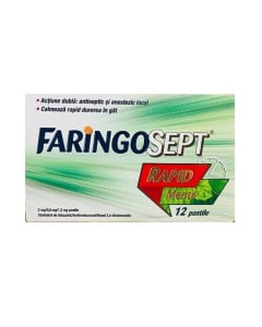 Faringosept Rapid Menta 2 mg / 0,6 mg / 1,2 mg x 12 pastile