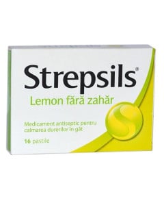 Strepsils lamaie fara zahar, 16 pastile