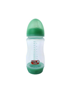 Primii Pasi R0164 - Biberon Verde Gat Larg, Baza Cu Valva Anticolici 240 Ml
