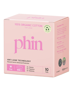 Absorbante de zi din Bumbac Organic, 10 bucati, Phin