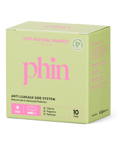 Absorbante de zi din fibre de Bambus Natural, 10 bucati, Phin