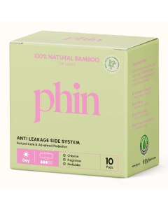Absorbante de zi din fibre de Bambus Natural, 10 bucati, Phin