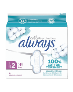 Absorbante din bumbac Cotton Protection, Marimea 2, 9 bucati, Always