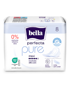 Absorbante igienice Perfecta Pure Maxi, 8 bucati, Bella