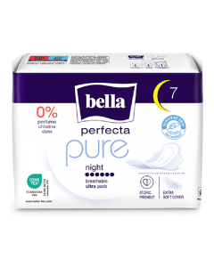 Absorbante igienice Perfecta Pure Night, 7 bucati, Bella