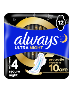 Absorbante Ultra Secure Night, marimea 4, 12 bucati, Always