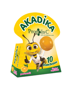 Acadele Propolis C cu portocala, 10 acadele, Akadika 