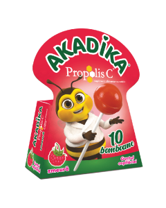 Acadele Propolis C cu zmeura, 10 bucati, Akadika