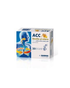 ACC lamaie si miere 200 mg x 20 plicuri x 3 g pulb. pt. sol. orala