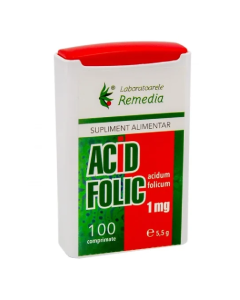 Acid Folic 1mg, 100 comprimate, Remedia