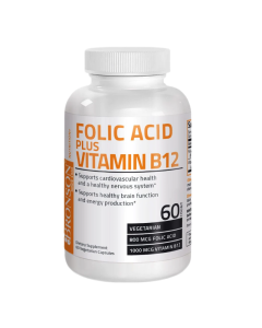 Acid Folic 800 mcg + Vitamina B12 1000 mcg, 60 capsule, Bronson Laboratories
