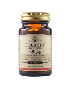 Acid folic Folacin 800mcg, 100 tablete, Solgar