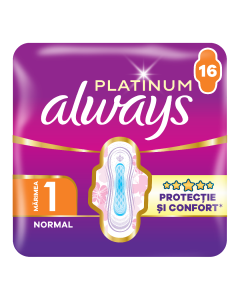 Absorbante Platinum Normal, marimea 1, 16 bucati, Always