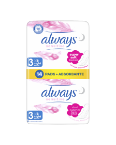 ALWAYS Duo pack Ultra Night Sensitive, 14 bucati
