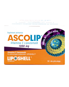 Vitamina C Lipozomala cu aroma de coacaze, 1000 mg, 30 plicuri, Liposhell
