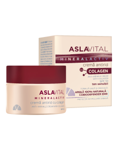 Crema antirid cu Spf10 si Colagen Mineralactiv, 50ml, Aslavital
