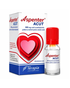 Aspenter Acut, 300mg pulbere*solvent pentru soluție orală, 1 flacon*15 ml, Terapia