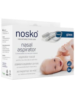 Aspirator nazal din sticla 0luni Nosko Glass