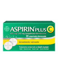 ASPIRIN PLUS C 400 mg/240 mg, 10 comprimate efervescente