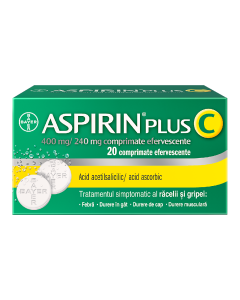 Aspirin Plus C, 400 mg/240 mg, 20 comprimate efervescente, Bayer